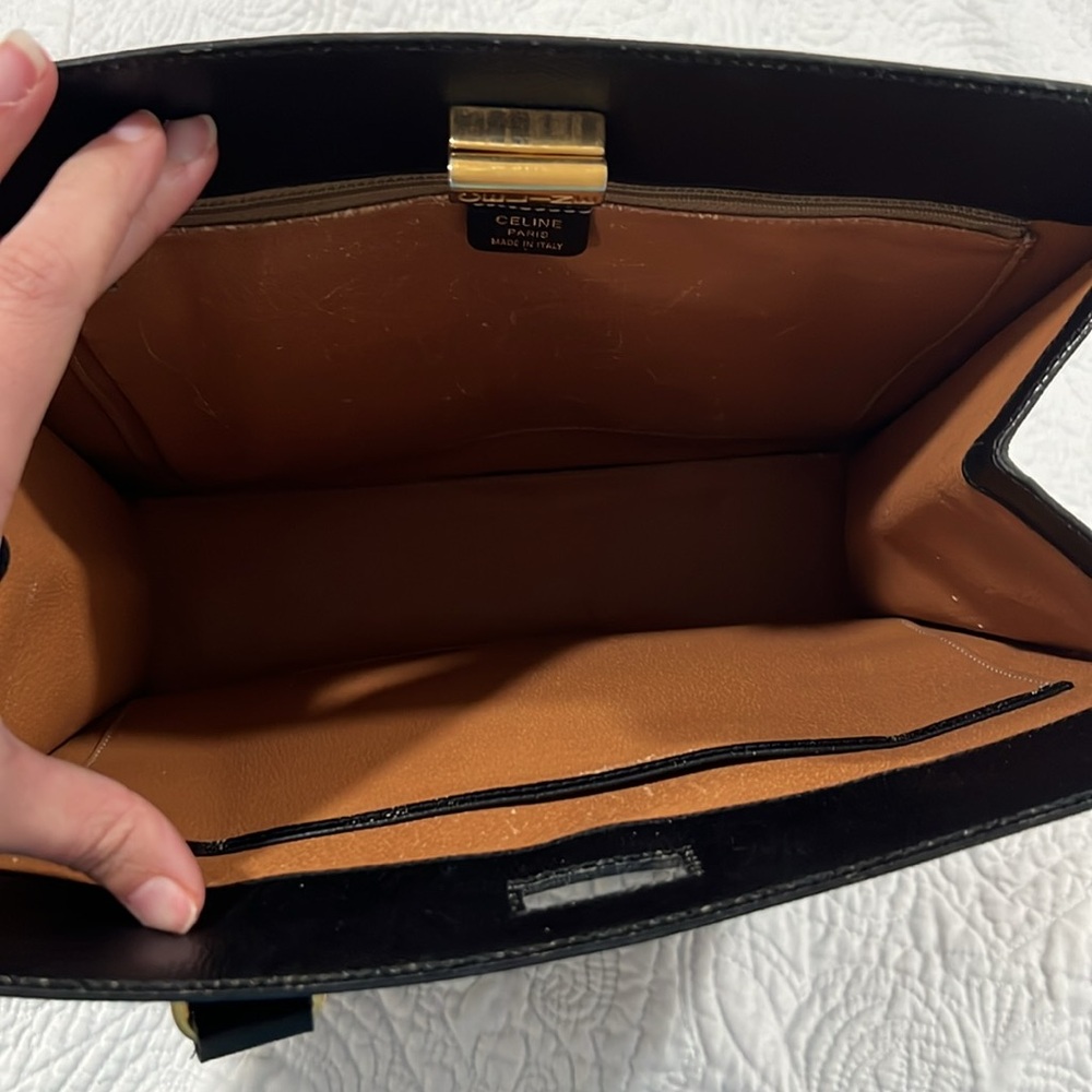 Celine Black Leather Bag with Gold Accents - Picture 13 of 16